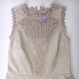 Alya Suede Tan Mini Dress